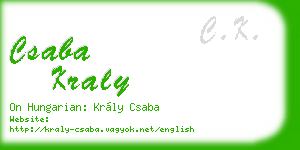 csaba kraly business card